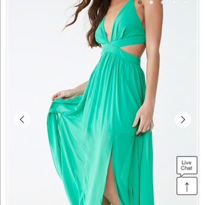 Green cutout maxi dress